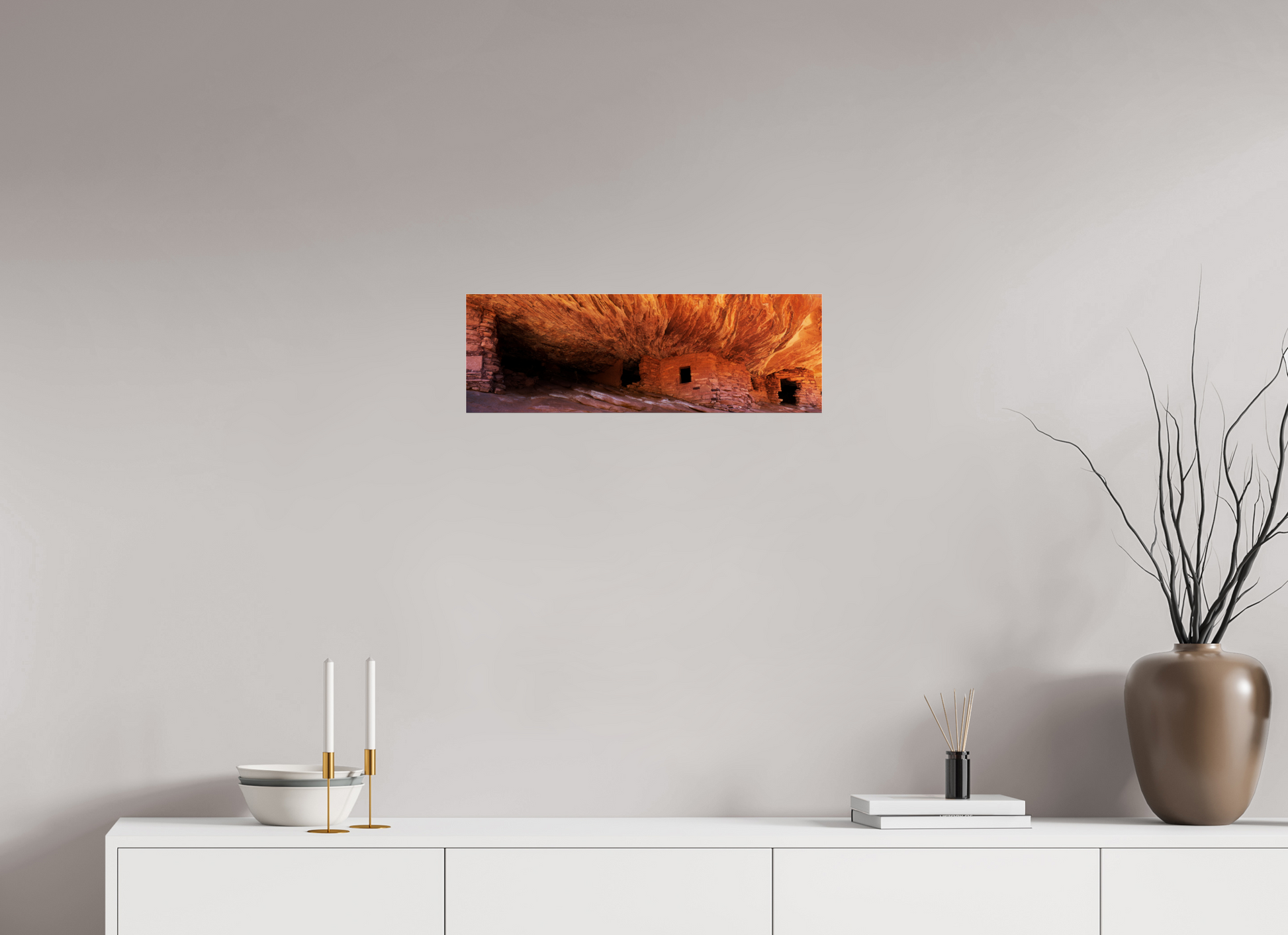 24 x 8″, Photo Print Under Acrylic Glass House on Fire