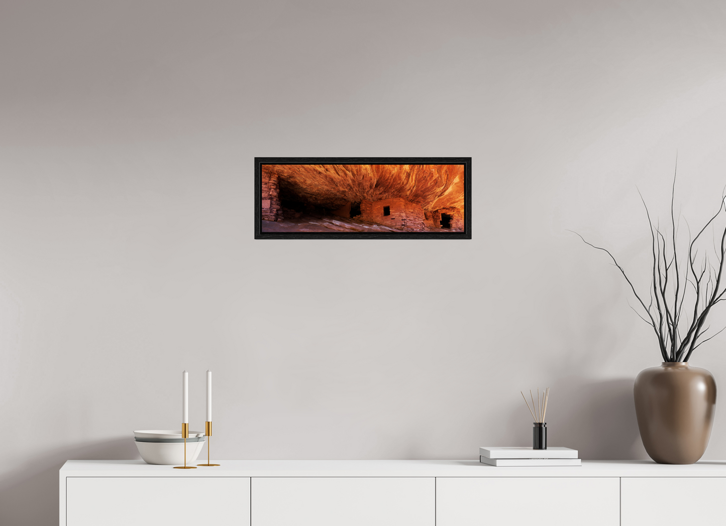 24 x 8″, Floater Frame House on Fire