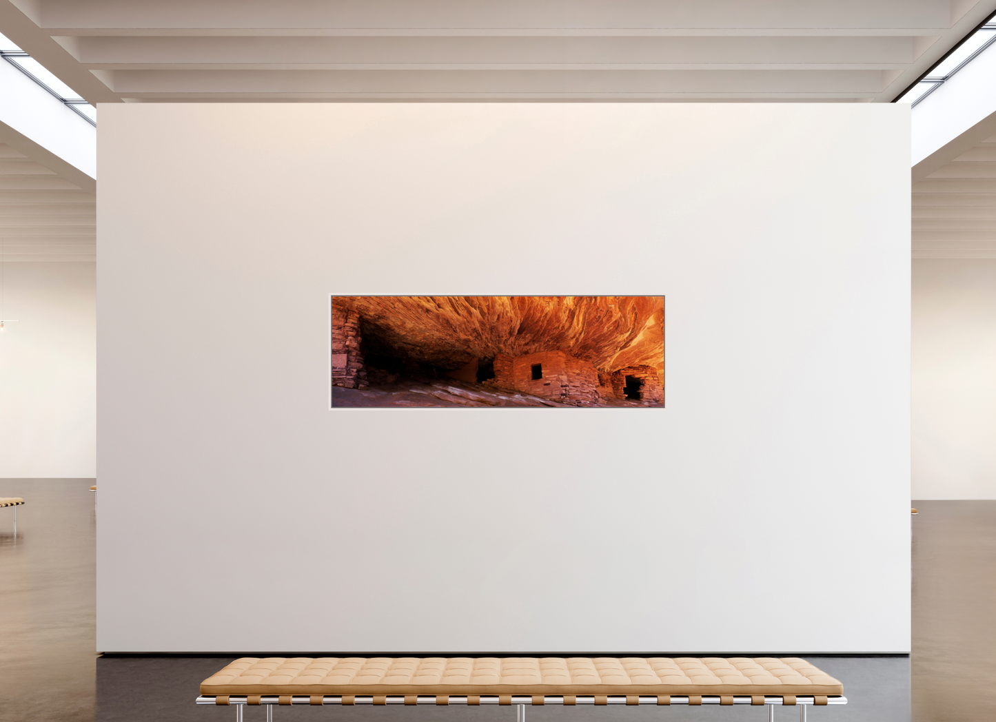 83.9 x 28″, Floater Frame - Basel 0.6", Maple White House on Fire